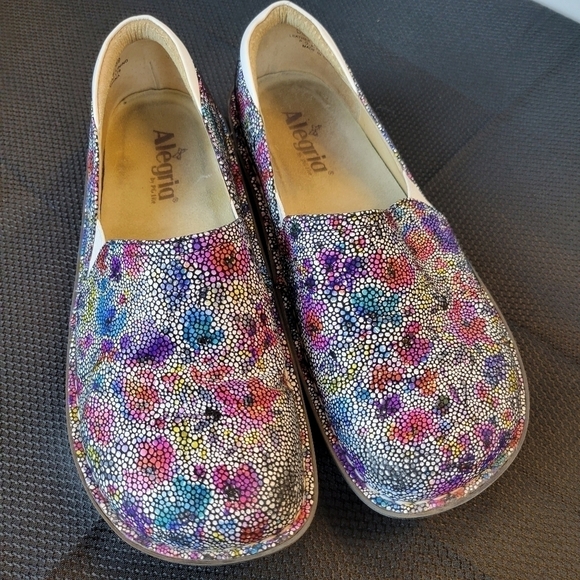 Alegria DEB-447 Debra Watercolor Blooms Leather Comfort Clog Women's 39 (US 8) - Picture 6 of 6